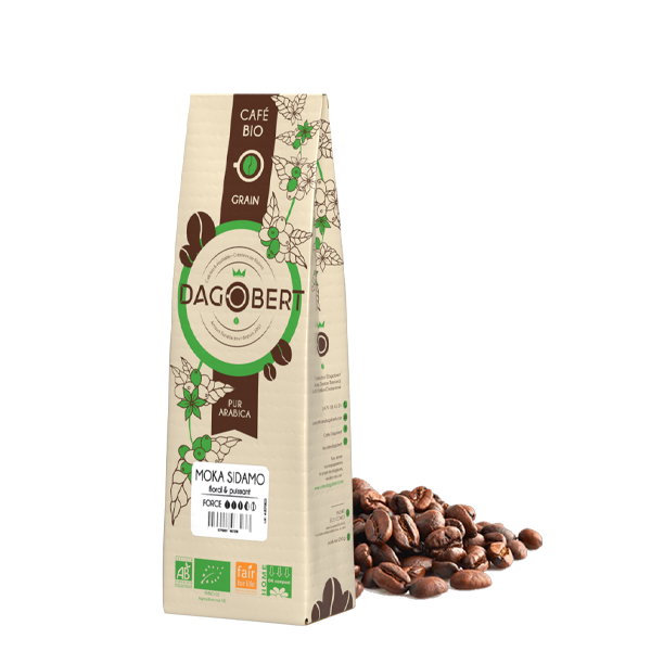 Moka sidamo 100% arabica, bio et equitable - grains (origine Ethiopie) - 500 g