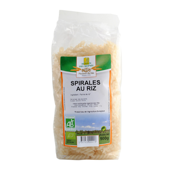 Spirales sans gluten à la farine de riz et maïs bio - 500 g