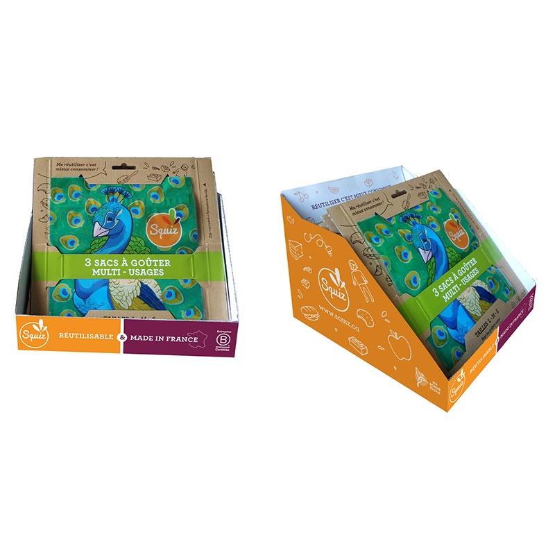 Sacs à goûter réutilisables Les Flamboyants (prèt à vendre) - Lots de 3 x 10