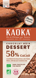 Tablette chocolat dessert 58% bio - 200 g