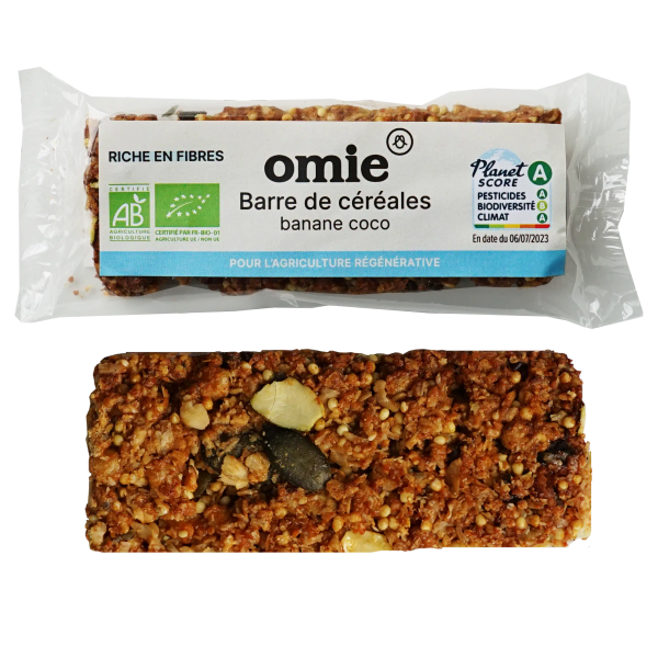 Barre de céréales banane coco bio (avoine, millet français) - 25 g