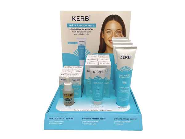 Implantation routine hydratante (présentoir, produits, testeurs) - 3 références