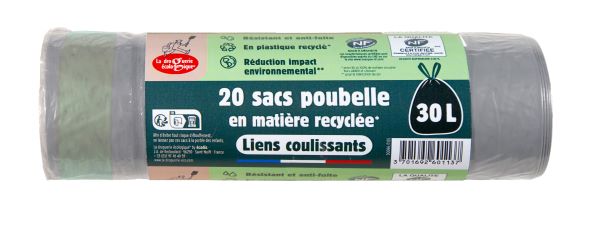 Sacs poubelle coulissants 30 l (prèt à vendre) - Rouleau de 20 sacs de 30L x 12