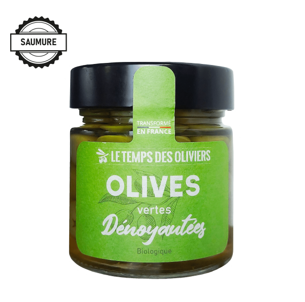 Olives vertes dénoyautées bio (en saumure) (origine Italie) - 90 g