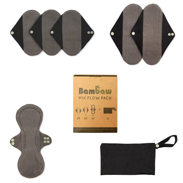 Serviettes lavables flux mixte + pochettes - x 6