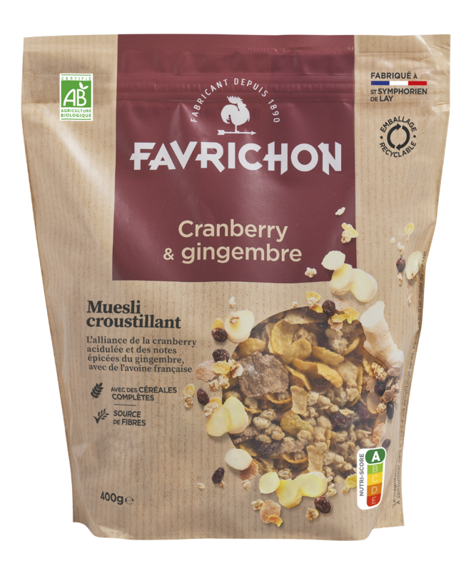 Muesli croustillant cranberry & gingembre - 400 g